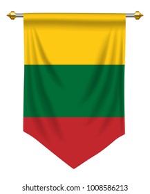 Lithuania flag or pennant isolated on white