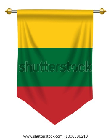 Lithuania flag or pennant isolated on white