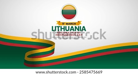 Lithuania Flag Ribbon for Independence Day Banner Background Template Design for greeting card