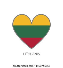 Lithuania flag romance love heart shaped vector icon
