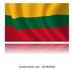 Lithuania flag with shadow in the wind illustration
