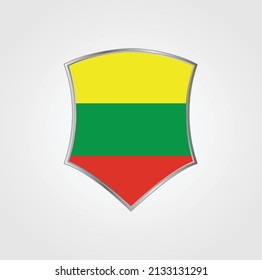 Litauische Flagge mit Schildrahmen. Nationalflagge