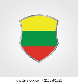 Litauische Flagge mit Schildrahmen. Nationalflagge