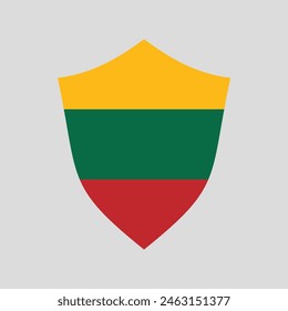 Lithuania Flag in Shield Shape Frame