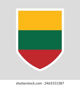 Lithuania Flag in Shield Shape Frame