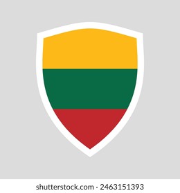 Lithuania Flag in Shield Shape Frame