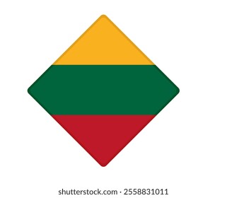 Lithuania flag square shaped. vector