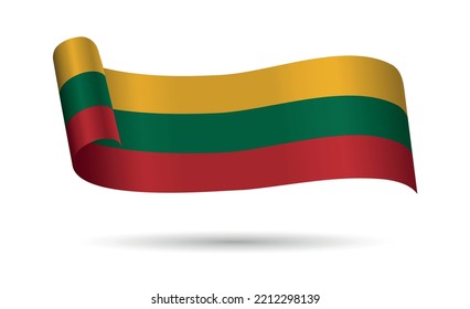 Lithuania flag symbol.Ribbon with flag of Lithuania.