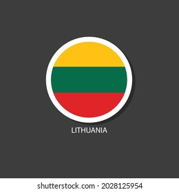 Lithuania flag vector circle shape.