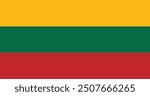 Lithuania Flag vector design and illustration , National Flag of Lithuania 