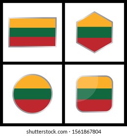 Lithuania Flag Vector Icon Illustration. Lithuania Flag Icon Set