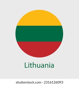Lithuania flag vector icons set of illustrations in the shape of heart, star, circle and map