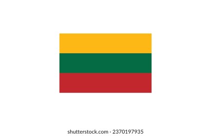 Lithuania flag vector illustration Flag icon Standard color Standard size A rectangular flag Computer illustration Digital illustration.