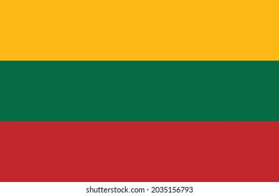 Lithuania flag vector illustration. National flag of Lithuania