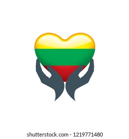 Lithuania flag, vector illustration on a white background.