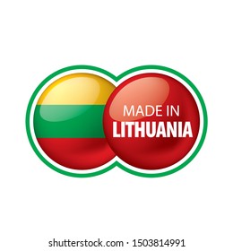Lithuania flag, vector illustration on a white background.