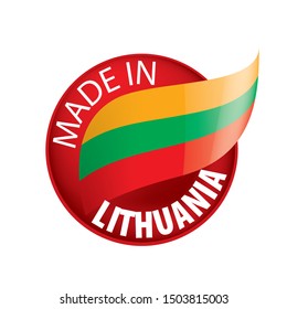 Lithuania flag, vector illustration on a white background.