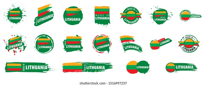 Lithuania flag, vector illustration on a white background.