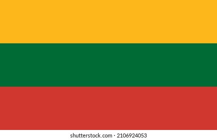 Lithuania flag vector. Lithuanian flag illustration