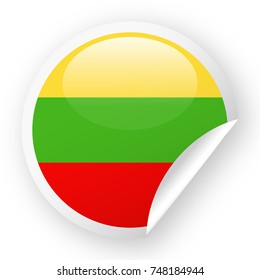 Lithuania Flag Vector Round Corner Paper Icon - Illustration