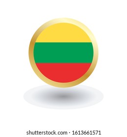 Lithuania Flag Vector Round Icon, can be used for independence or other events