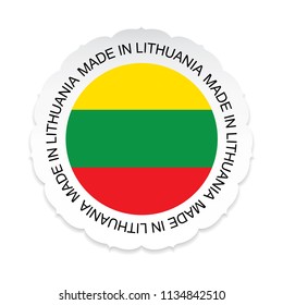 Lithuania Flag vector.Lithuania national official colors, Made in Lithuania on a white background