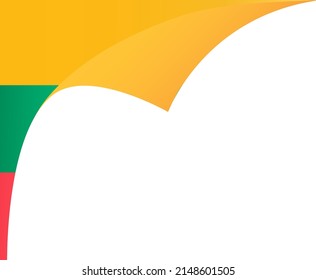 Lithuania flag wave  isolated  on png or transparent background,Symbol of Lithuania, vector illustration