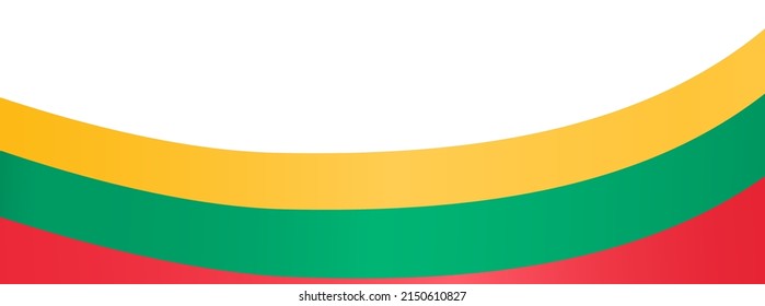 Lithuania flag wave  isolated  on png or transparent background,Symbol of Lithuania, vector illustration