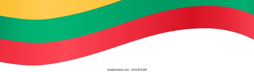 Lithuania flag wave  isolated  on png or transparent background,Symbol of Lithuania, vector illustration
