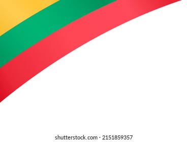 Lithuania flag wave  isolated  on png or transparent background,Symbol of Lithuania, vector illustration