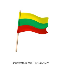 Lithuania flag (yellow, green and red stripes). Vector illustration