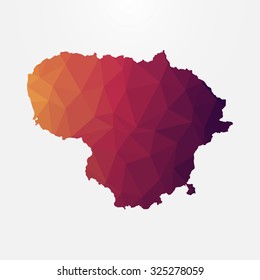Lithuania in geometric polygonal style.Abstract tessellation,modern design background. Vector illustration EPS10