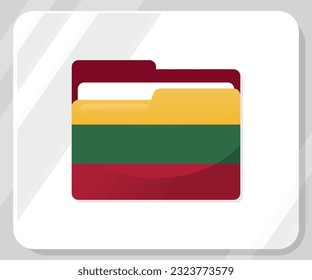 Icono de indicador de carpeta brillante de Lituania 