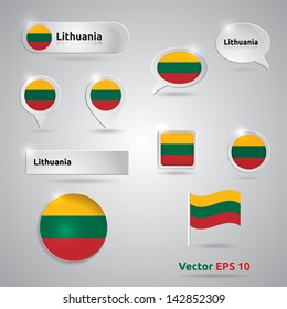Lithuania icon set of flags | green white blue template | Lithuania