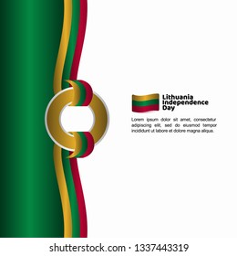 Lithuania Independence Day Flag Vector Template Design Illustration