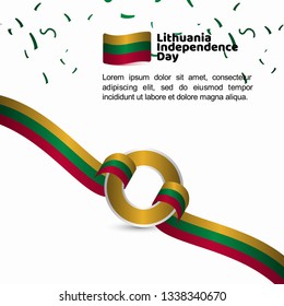 Lithuania Independence Day Flag Vector Template Design Illustration
