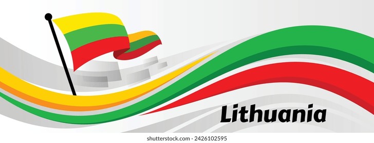 Lithuania Independence Day. Happy holiday, celebrated annual. Lithuanian flag Banner

