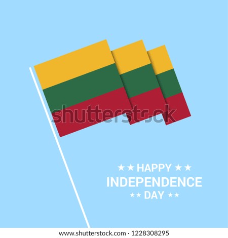 Lithuania Independence day typographic design with flag vector