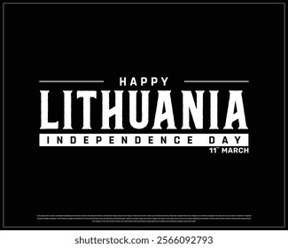 LITHUANIA Independence Day vector design on a white background with brush flag, Typographic Design of LITHUANIA National Day, LITHUANIA typography, Brush flag of Lithuania