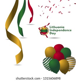 Lithuania Independence Day Vector Template Design Illustration