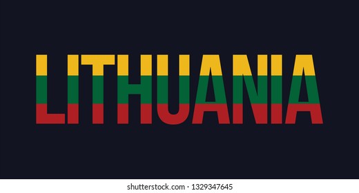 Lithuania letter with flag