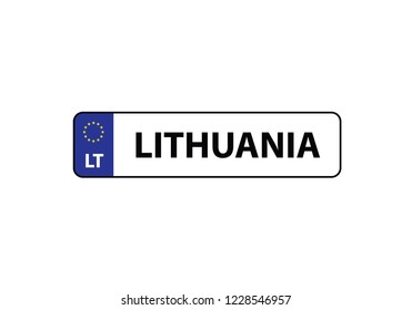 Lithuania license plate car automobile European Union