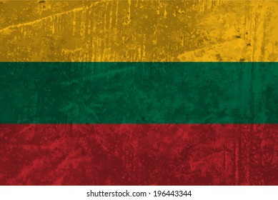 Lithuania, Lithuanian Flag on concrete textured background