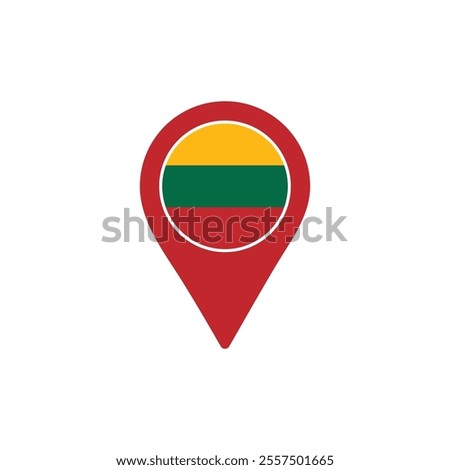 Lithuania location pin with national flag