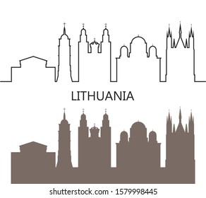 Lithuania logo. Isolated Lithuanian architecture on white background