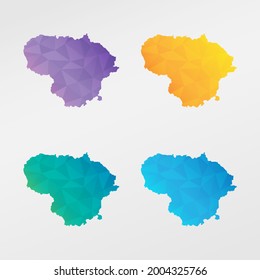 Lithuania Low Poly Map Clip Art Design. Geometric Polygon Graphic National Icon. Vector Illustration Symbol.