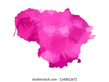 lithuania Map - Abstract geometric rumpled triangular low poly style gradient graphic on white background , line dots polygonal design for your . Vector illustration