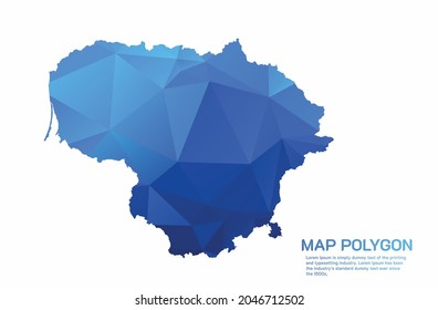 Lithuania Map Abstract geometric rumpled triangular low poly style gradient graphic on white background