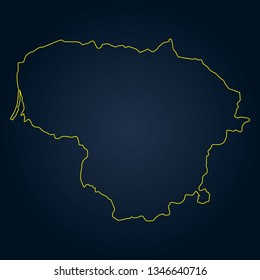 Lithuania map. Abstract High Detailed Map on Dark Blue Gradient Background. Vector illustration.