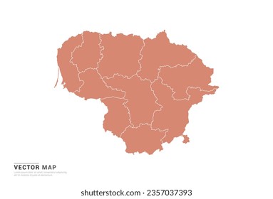 Lithuania Map - abstract style orange isolated on white background for design vector.